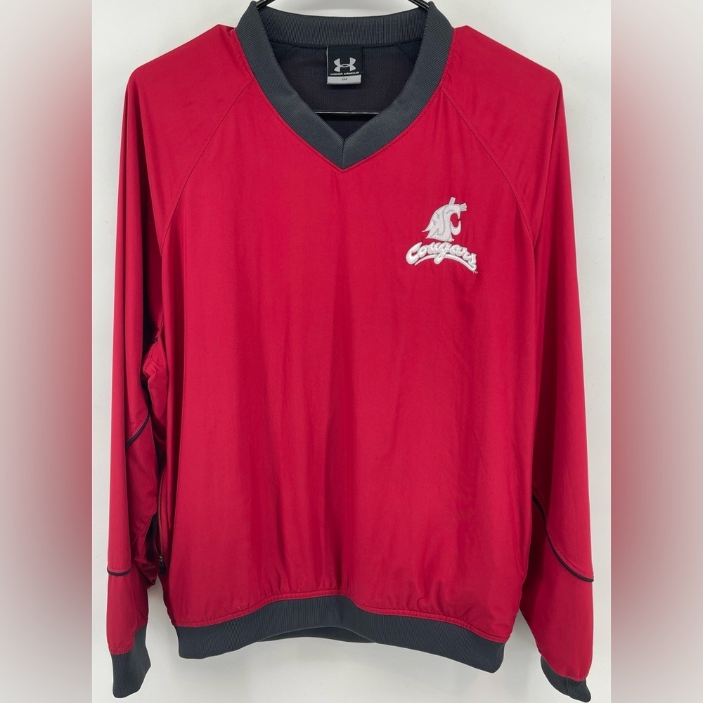 Under Armour WSU Cougars Collegiate  Womens Sm Track Athletic Lined Pullover Zip